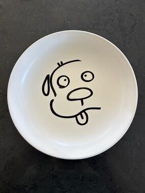 Ore Originals Ceramic Cartoon Dog Face Pet Food Bowl